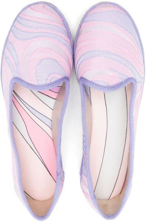 PUCCI Junior patterned slip-on ballerinas Pink