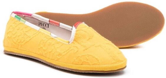 PUCCI Junior patterned slip-on ballerinas Yellow