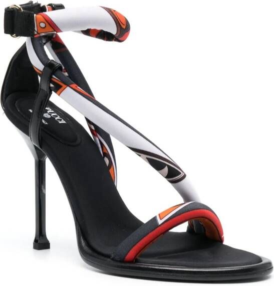 PUCCI Lee Girandole-print 75mm sandals Black