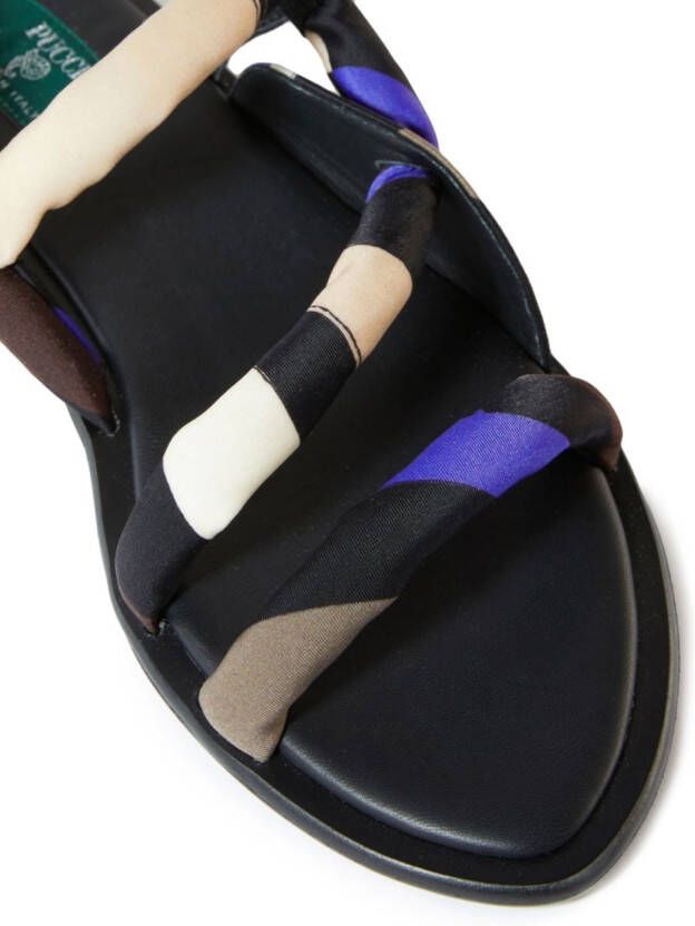 PUCCI Lee Marmo-print padded sandals Black