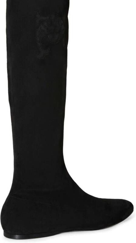 PUCCI logo-embroidered thigh-high boots Black
