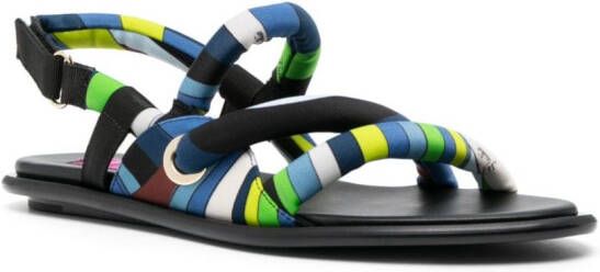 PUCCI Marmo-print flat sandals Blue