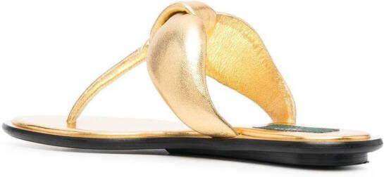 PUCCI metallic-effect thong sandals Gold