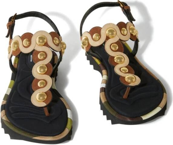 PUCCI Onde leather sandals Brown