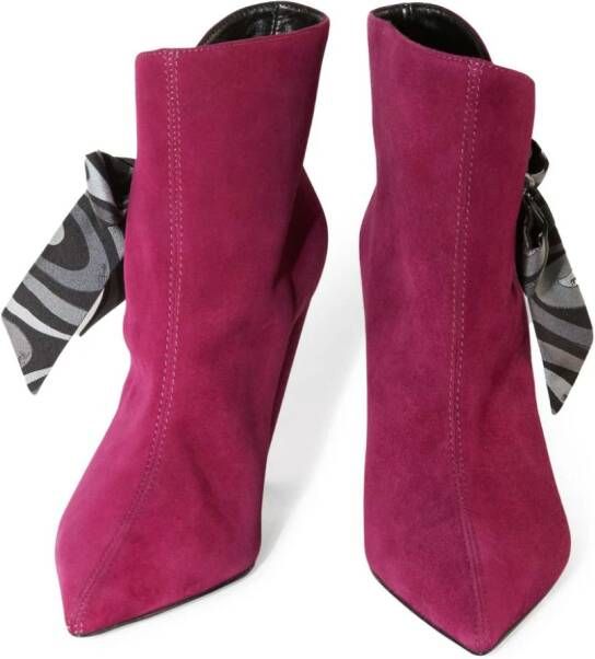 PUCCI Rumore bow-embellished ankle boots Pink