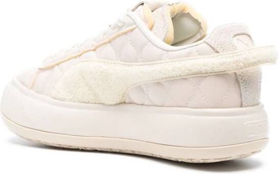 PUMA fleece-texture panelled sneakers Neutrals