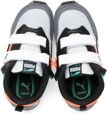 Puma Kids touch-strap cotton sneakers Grey