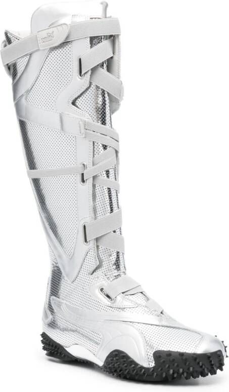 PUMA leather knee-high boots Silver