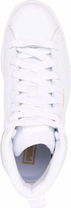 PUMA logo-print chunky high-top leather sneakers White