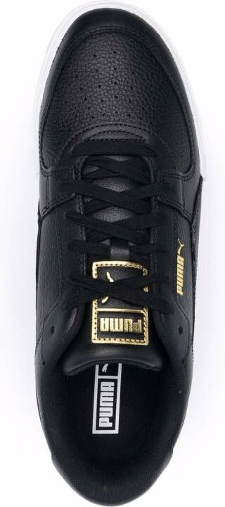 PUMA logo-print low-top leather sneakers Black