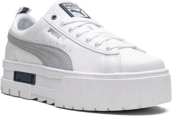 PUMA Mayze leather "Platinum Gray" sneakers White