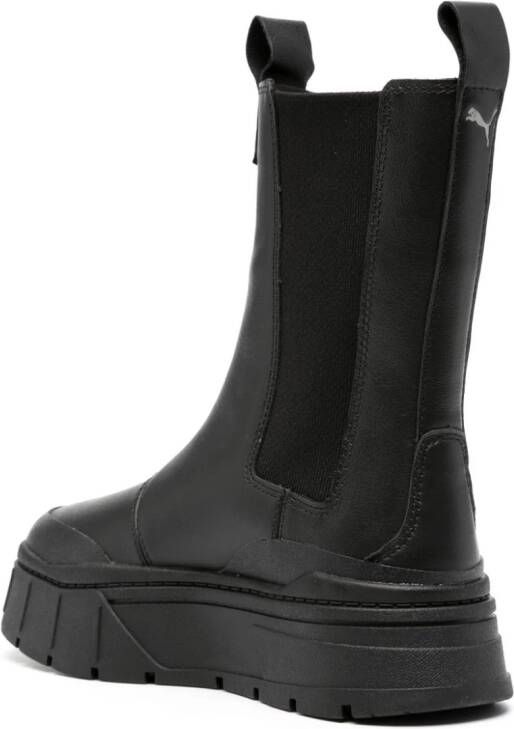 PUMA Mayze Stack 50mm leather Chelsea boots Black