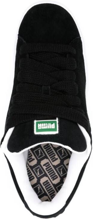 PUMA stamped-logo suede platform sneakers Black