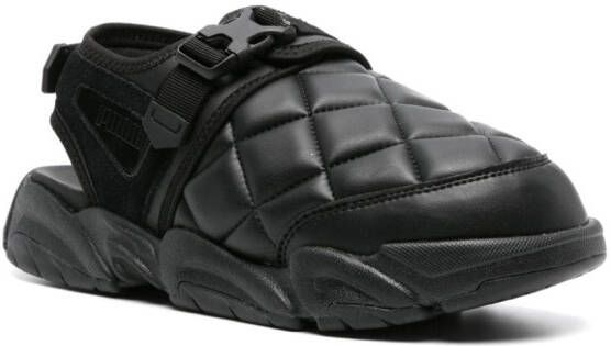PUMA x Pleasures quilted sandals Black