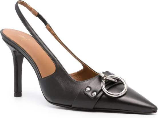 R13 95mm slingback leather pumps Black