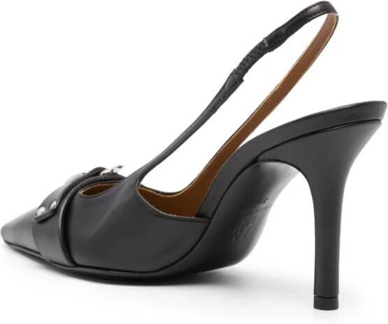 R13 95mm slingback leather pumps Black