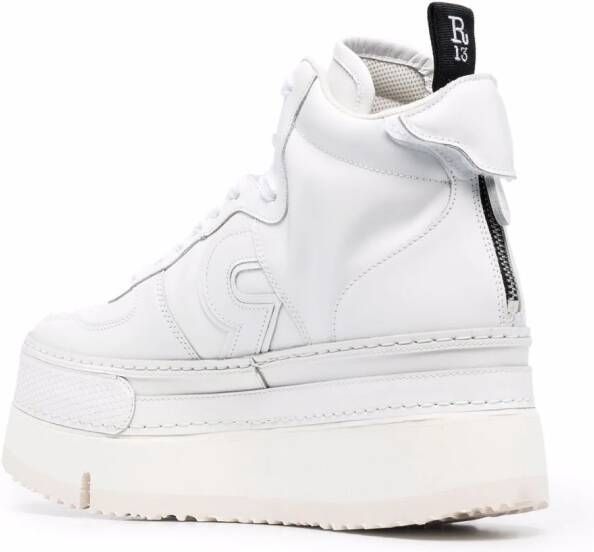 R13 chunky leather sneakers White