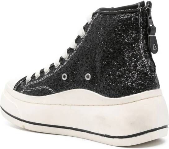 R13 Kurt glittered platform sneakers Black