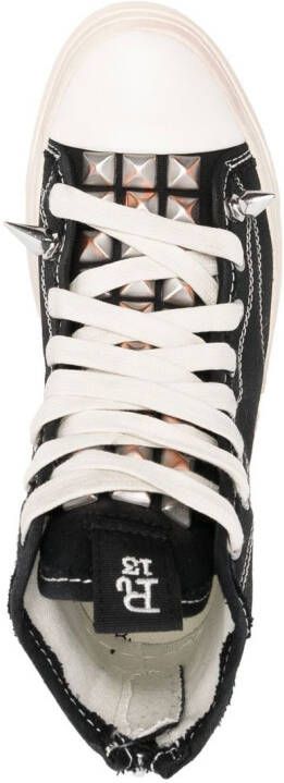 R13 lace-up hi-top sneakers Black
