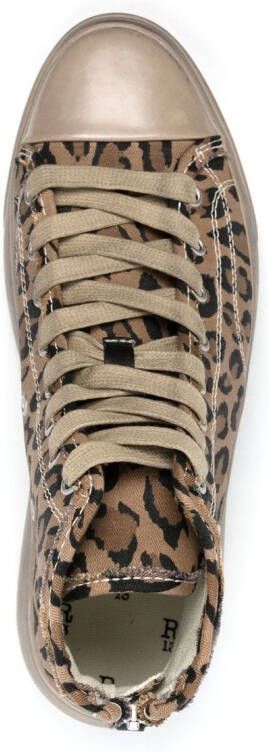 R13 leopard-print high-top sneakers Brown