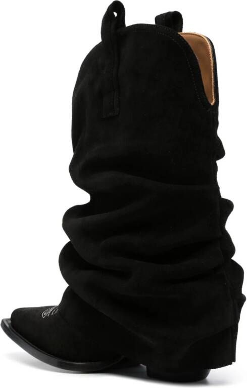 R13 Low Rider distressed cowbody boots Black