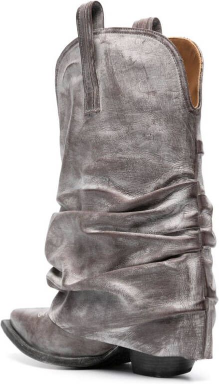 R13 Low Rider distressed cowbody boots Grey