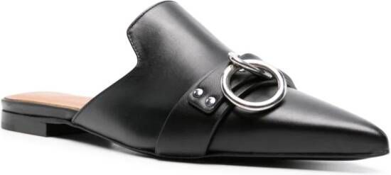 R13 Sid Harness leather mules Black