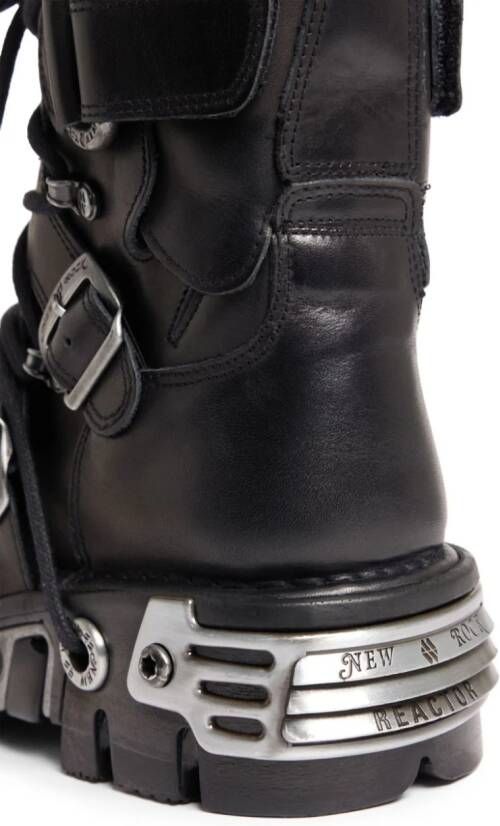 Rabanne x New Rock buckled leather boots Black