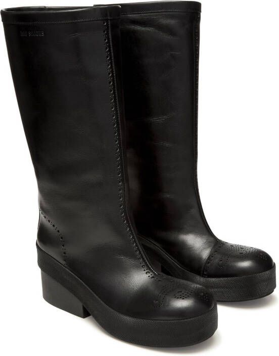 Raf Simons block-heel leather brouges Black