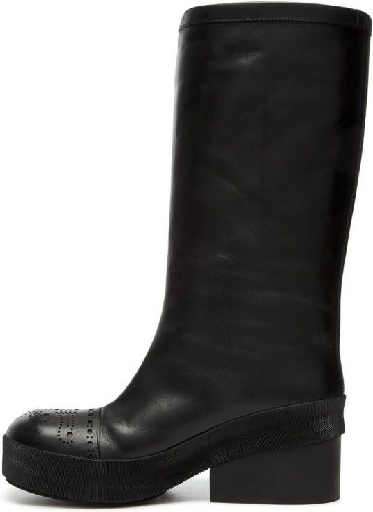Raf Simons block-heel leather brouges Black