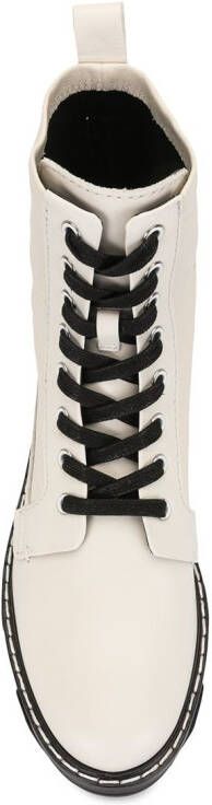 rag & bone leather lace up boots White