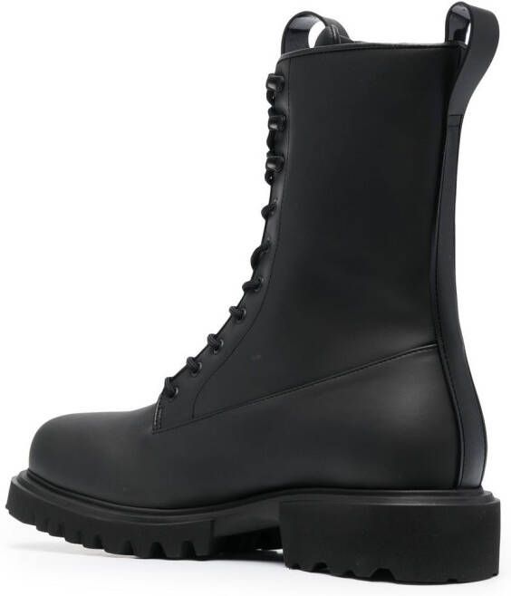 Rains Show lace-up combat boots Black