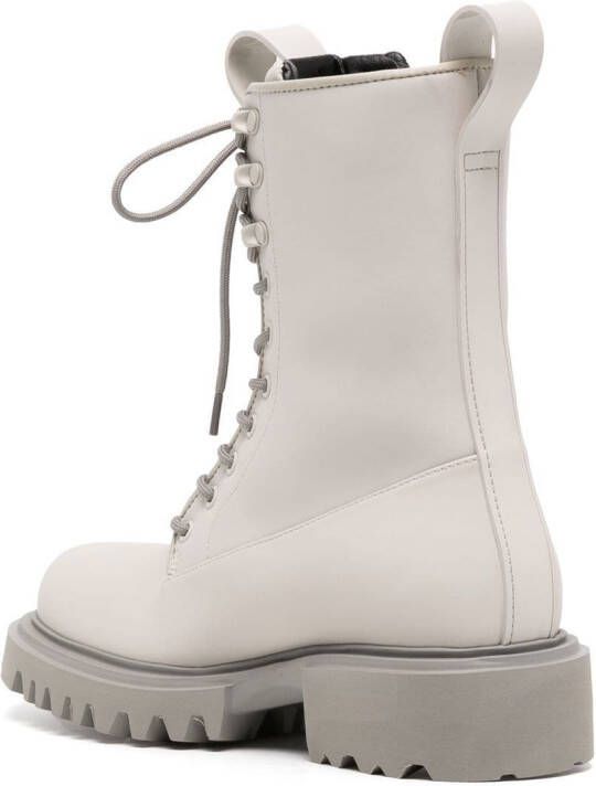 Rains Show lace-up combat boots White