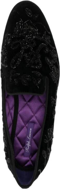 Ralph Lauren Collection Alonzo velvet-finish loafers Black