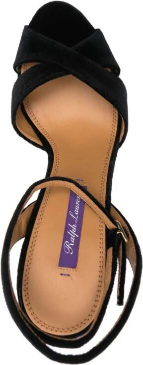Ralph Lauren Collection Kandice 110mm leather sandals Black