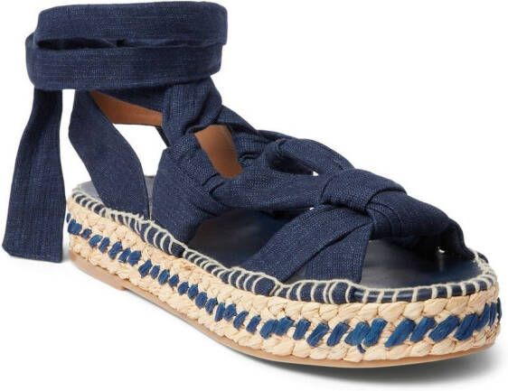 Ralph Lauren Collection Lilyann linen-silk sandals Blue