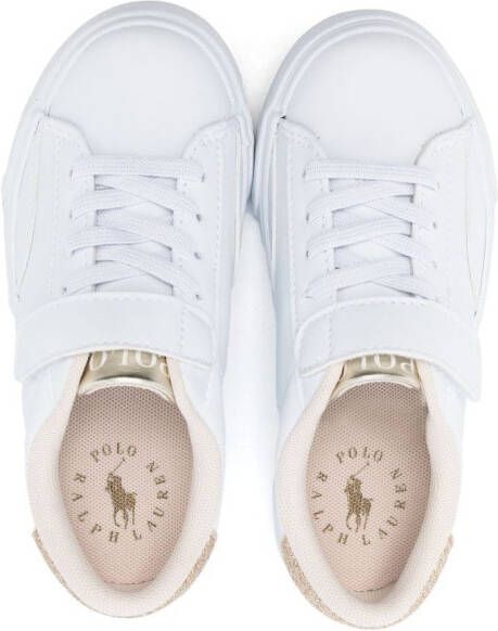 Ralph Lauren Kids Polo Pony glitter-detail sneakers White