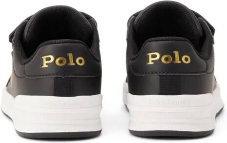 Ralph Lauren Kids Polo Pony leather sneakers Black