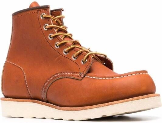 Red Wing Shoes chunky lace-up leather boots Brown