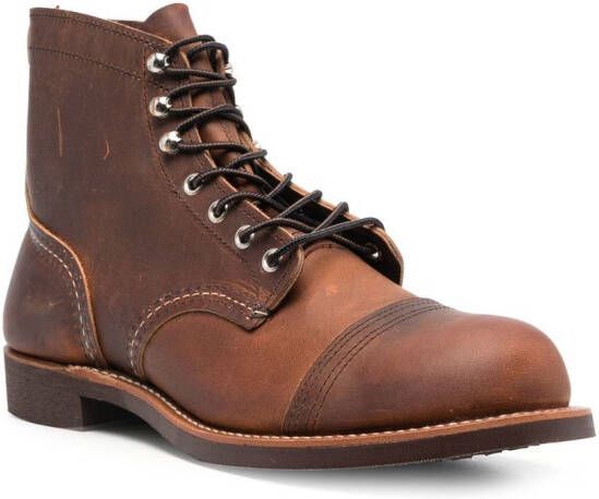 Red Wing Shoes leather lace-up boots Brown