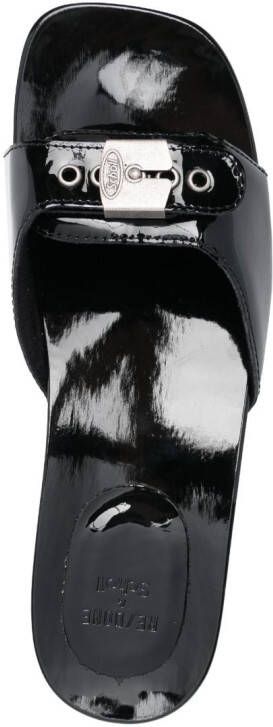 RE DONE patent-finish leather mules Black