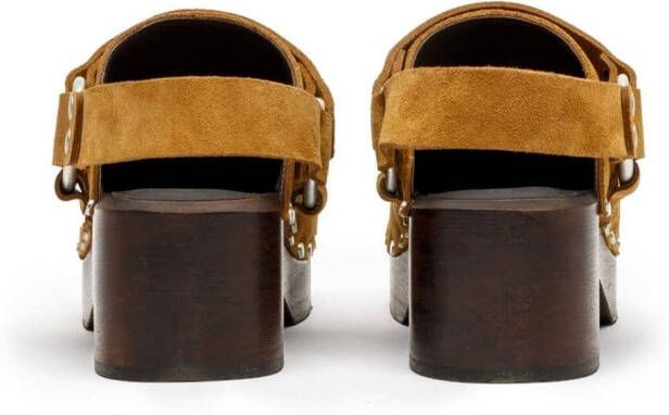 RE DONE suede-leather mules Brown