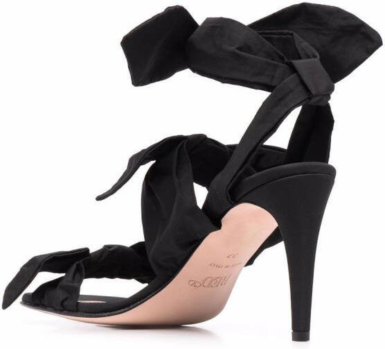 RED(V) bow-straps heeled sandals Black