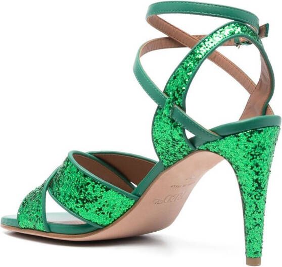 RED(V) glitter-embellished open-toe sandals Green