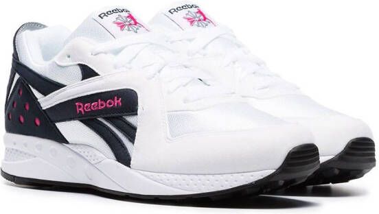 Reebok Pyro blue and pink detail sneakers White