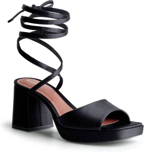 Reformation 75mm silk sandals Black
