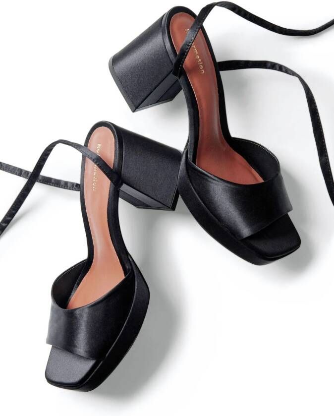 Reformation 75mm silk sandals Black