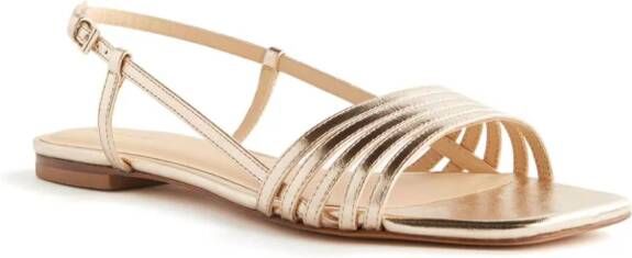 Reformation Millie Lattice flat sandals Gold