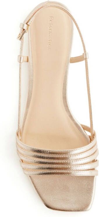 Reformation Millie Lattice flat sandals Gold