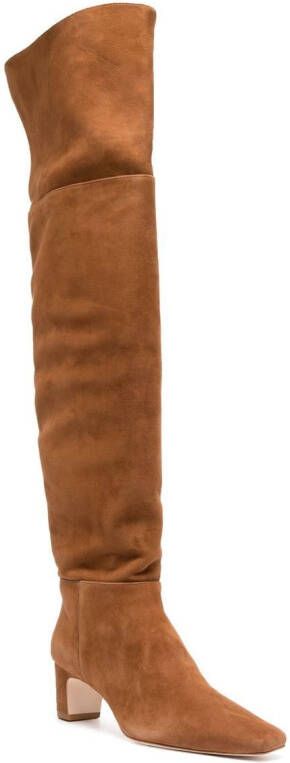 Reformation Reiss over-the-knee suede boots Brown